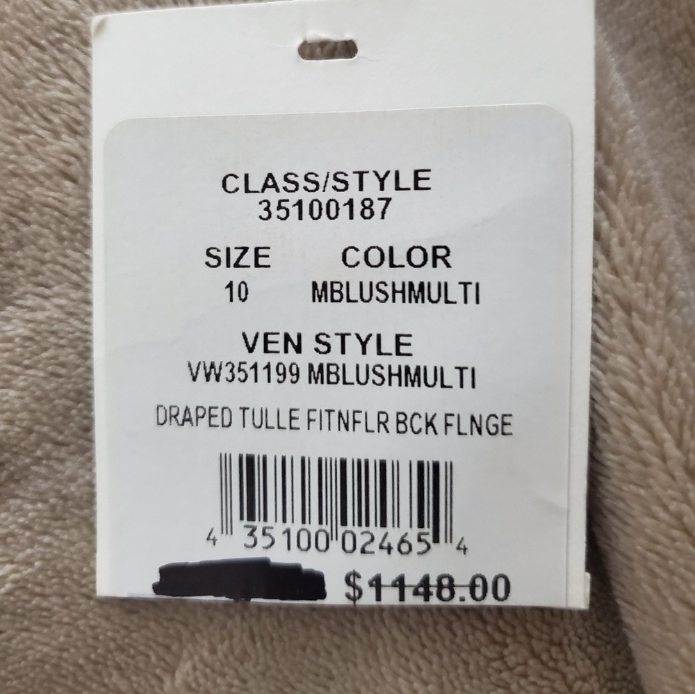 Vera Wang Blush/Ivory Wedding Dress Pink Tulle Trumpet Fitted W/train SZ 10/12 - Picture 7 of 12